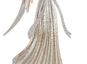 Statuette ange en métal doré et paillettes