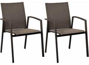 Fauteuils en aluminium Palma (Lot de 2) Café / Taupe