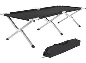 4 Lit de camp, Lit dappoint, Lit pliant 190 cm x 70 cm pliable avec Housse de transport Noir - TECTAKE