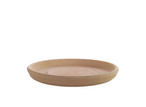 Soucoupe ronde en terre grise coloris moka D.34 Soucoupe ronde en terre grise coloris moka D.34