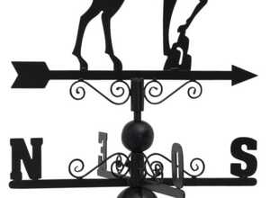 Girouette en fer forgé design Cerf avec arabesques 106x47x47cm