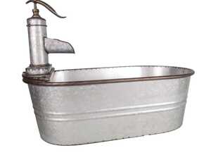 Lessiveuse en zinc de décoration