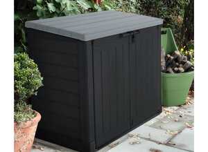Coffre de jardin en résine multifonctions 1200L gris/noir