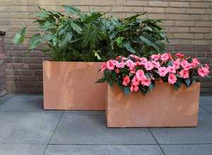 Bac à fleurs fibre de terre Clayfibre L100 H45 cm terracotta Bac à fleurs fibre de terre Clayfibre L100 H45 cm terracotta