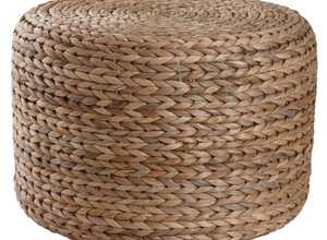 Pouf rond en jacinthe Pouf rond en jacinthe