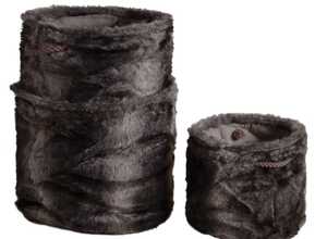 Corbeille de rangement ronde en fourrure synthétique (Lot de 3) Corbeille de rangement ronde en fourrure synthétique (Lot de 3)