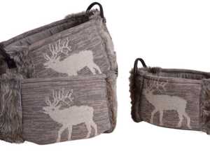 Corbeille de rangement ovale motif cerf (Lot de 3) Corbeille de rangement ovale motif cerf (Lot de 3)