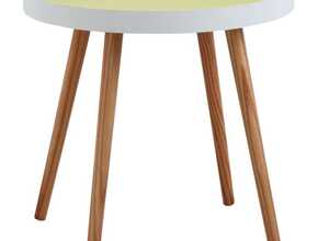 Table d'appoint ronde en bois et MDF laqué vert anis