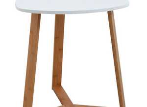 Table d'appoint en bois et MDF laqué blanc