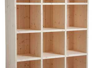 Bibliothèque 12 cases en épicéa brut