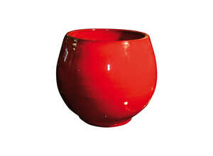 Pot Bahia coquelicot en terre cuite émaillée H 38 x Ø 35 cm