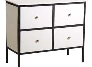 Commode 4 tiroirs en bois et métal Commode 4 tiroirs en bois et métal