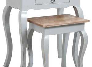 Tables gigognes en bois gris antique Tables gigognes en bois gris antique