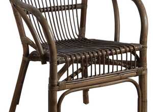 Fauteuil en rotin gris Bandung
