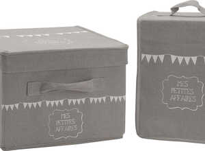 Boites de rangement en tissu Mes petites affaires (Lot de 2)