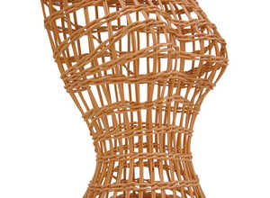 Buste mannequin femme en rotin
