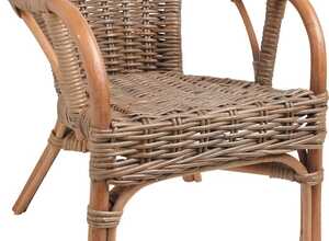 Fauteuil enfant en poelet gris Bogor
