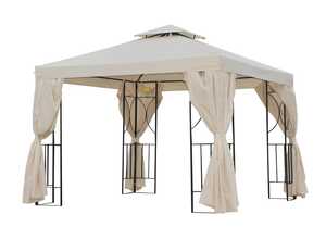 Tonnelle barnum style colonial double toit toiles latérales amovibles Tonnelle barnum style colonial double toit toiles latérales amovibles