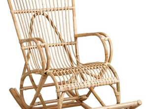Fauteuil à bascule en manau naturel