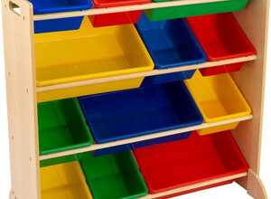 Meuble de rangement en bois 12 bacs pour enfant