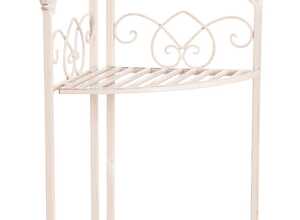 Etagère d'angle en métal laqué blanc Etagère d'angle en métal laqué blanc