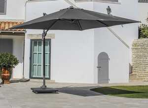 Parasol déporté rotating carré gris 400 x 400 cm Parasol déporté rotating carré gris 400 x 400 cm