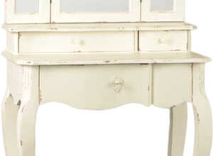 Coiffeuse blanche en bois MDF Harpe