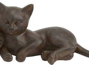 Statuette Chat Pelote en résine