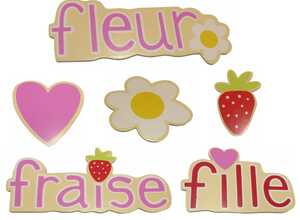 Motifs en bois Fraise (Lot de 6)