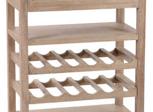 Billot de cuisine en bois avec range-bouteilles