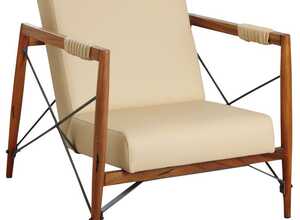 Fauteuil en bois de suar massif et métal Fauteuil en bois de suar massif et métal