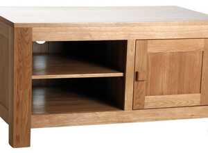 Meuble TV en chêne massif verni satiné 105 x 61 x 55 cm