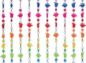 Rideau mains et pieds multicolore