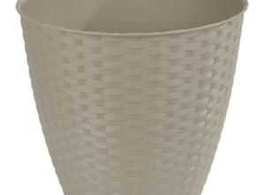Pot rond tressé en plastique ?29cm - Taupe