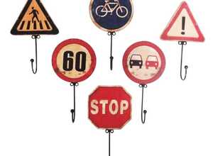 Patère panneau de signalisation (Lot de 6)