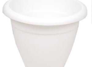 HOMEA Pot de fleur rond ? 40cm - Blanc