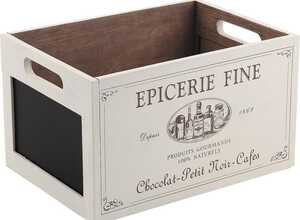 Caisse en bois épicerie fine avec ardoise Caisse en bois épicerie fine avec ardoise