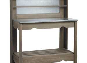Table à plancha en bois et zinc