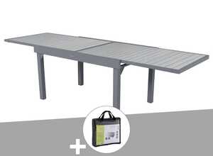 Table extensible rectangulaire alu Piazza 6/10 places Gris Basalte avec housse de protection Table extensible rectangulaire alu Piazza 6/10 places Gris Basalte avec housse de protection