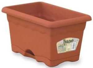 PLASTIKEN Jardini?re rectangulaire ? 50 X 20 cm avec plateau - Terracotta