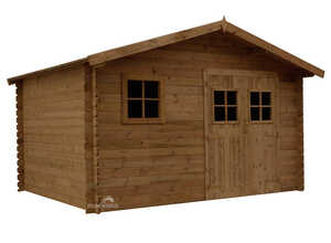 Abri jardin en bois traité Aloha - 11.32 m² - 2.45 x 3.80 x 3.00 m - 28 mm