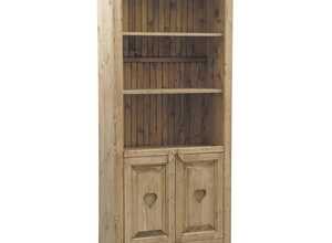 Bibliothèque en épicéa ciré miel Coeur