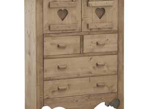 Commode en épicéa ciré miel Coeur Commode en épicéa ciré miel Coeur
