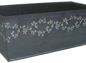 Jardinière rectangulaire en zinc fleurie Jardinière rectangulaire en zinc fleurie