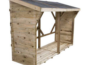 Abri à bûches en bois avec plancher et toit goudronné Kiev 5 stères Abri à bûches en bois avec plancher et toit goudronné Kiev 5 stères