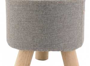 Tabouret bas en coton et bois Tabouret bas en coton et bois
