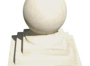 Boule en pierre reconstituée avec socle carré Boule en pierre reconstituée avec socle carré