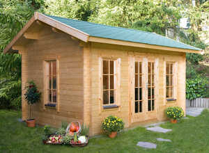 Abri jardin bois Lugano - 12.60m² - 4.20 x 3.00 x 2.96 m - 45 mm