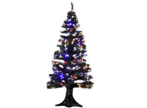 Sapin de Noël artificiel fibre optique noir 120 cm