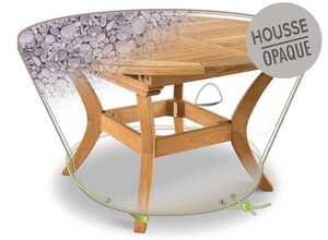 Housse de protection Cover Print galets pour table de jardin ronde